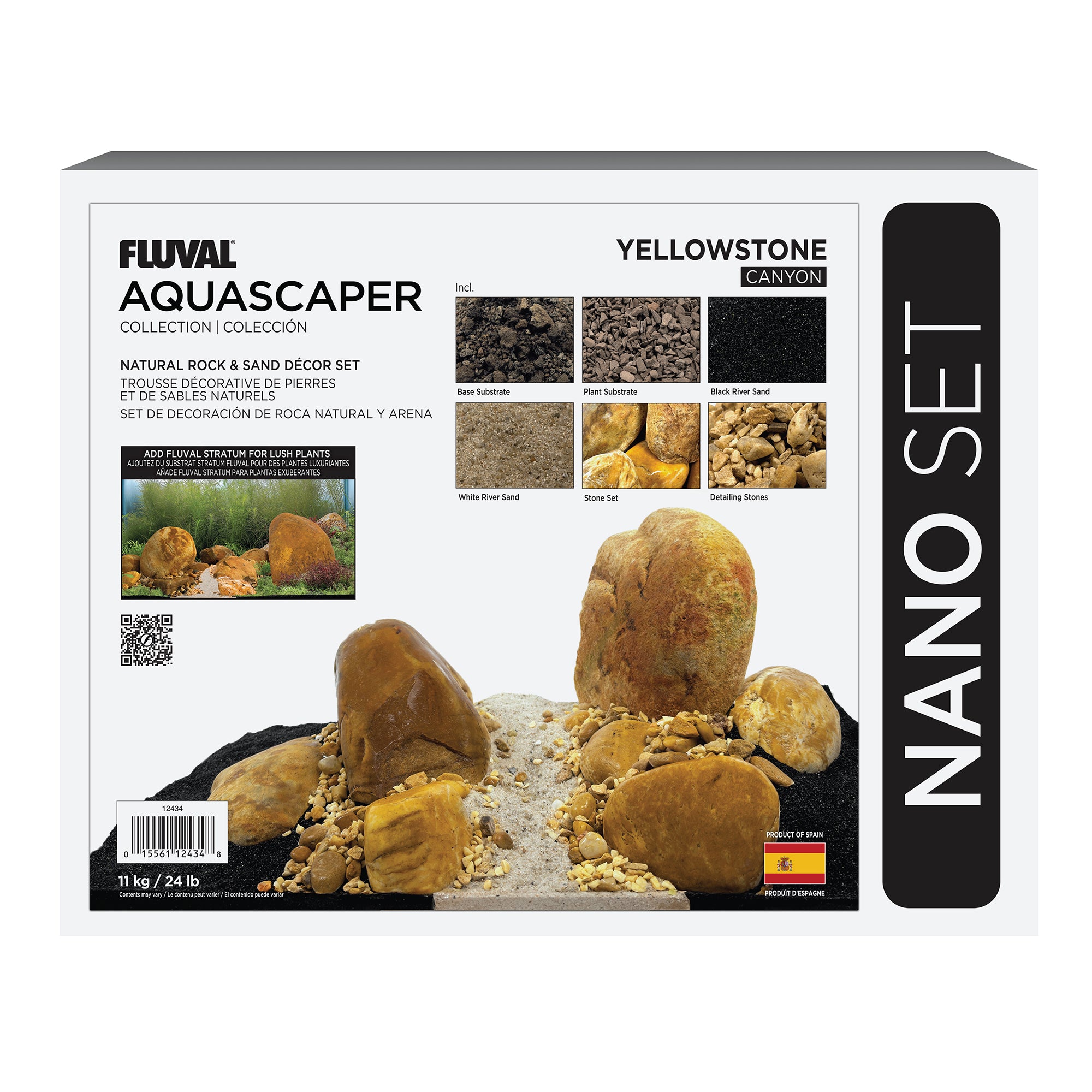 Fluval Yellow Stone Aquascaper Natural Rock & Sand Décor - Nano Set