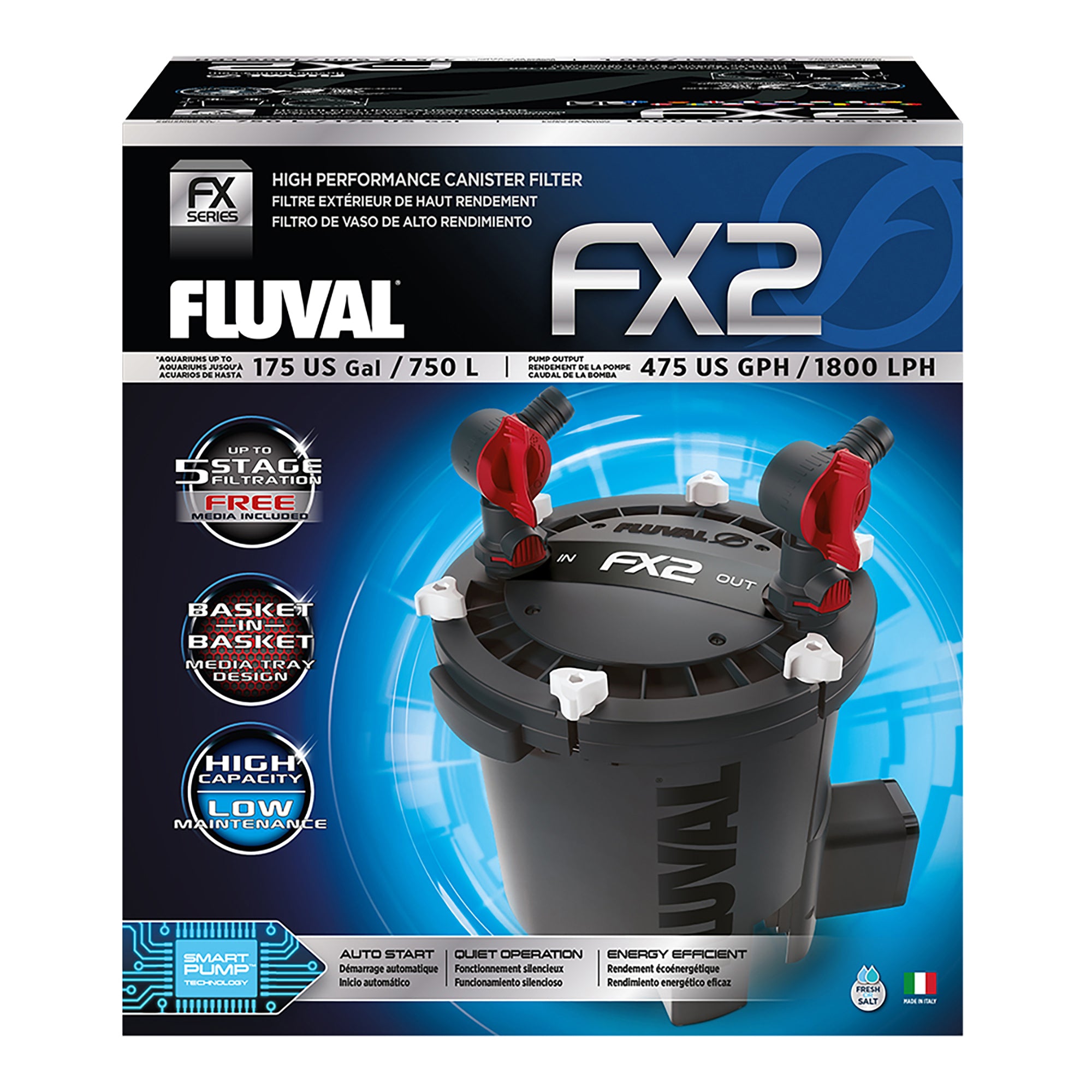 Fluval FX2 High Performance Canister Filter - up to 750 L (175 US gal)