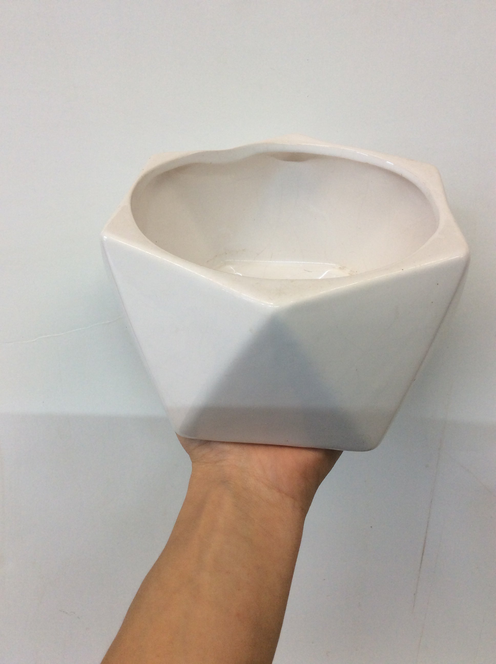 Low Geometric Ceramic Pot