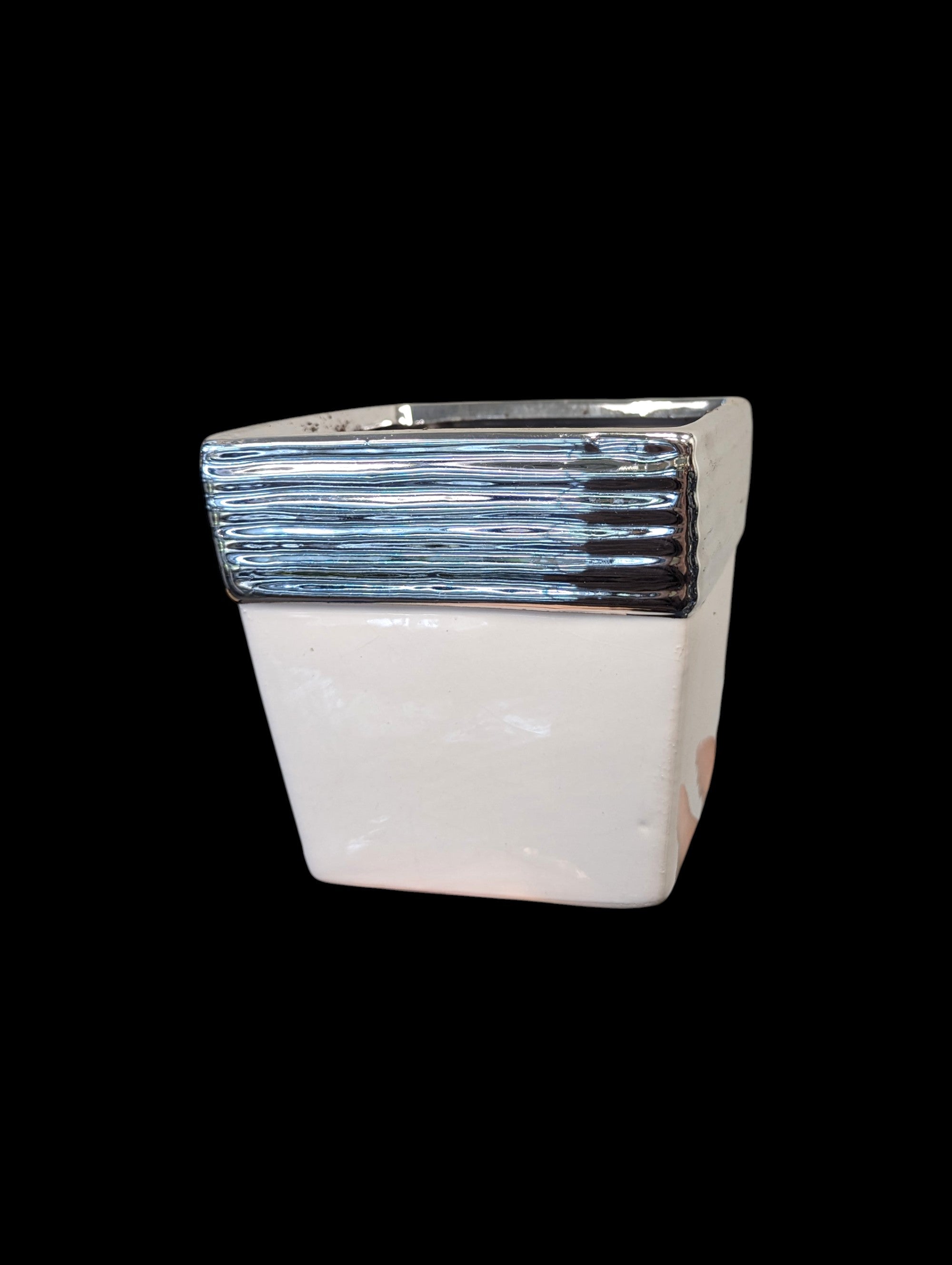 White and Silver Pot