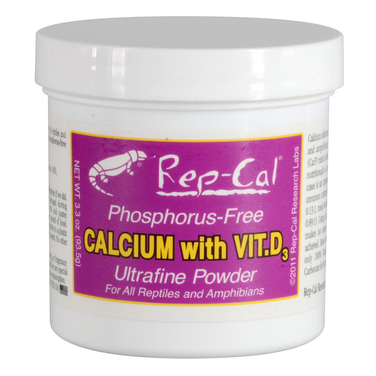 Rep-Cal Calcium with Vitamin D3 - Ultra Fine Powder 3.3 oz