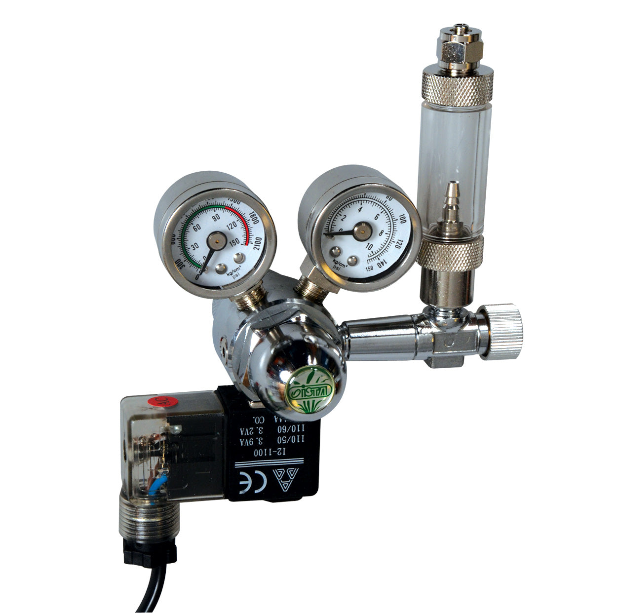Ista CO2 Regulator w Solenoid and Bubble Counter