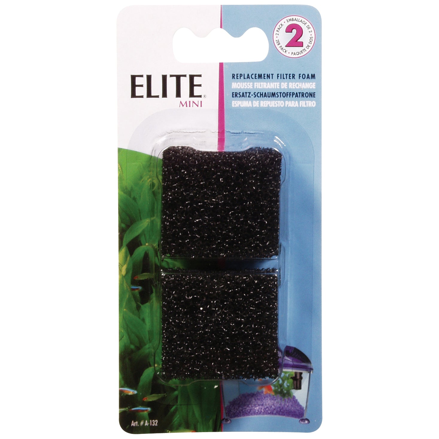 Elite Mini Underwater Filter Sponge 2 Pack