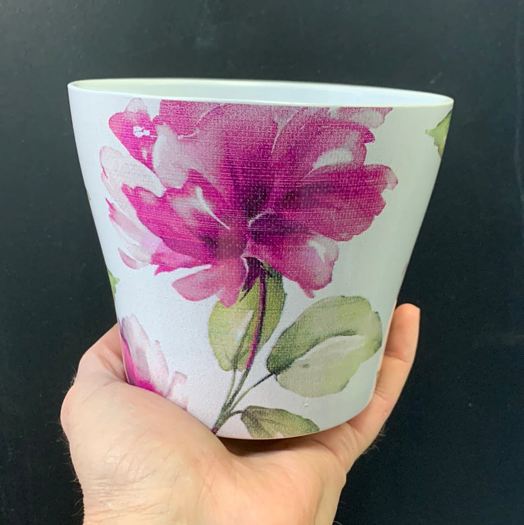 Rose Print Ceramic Pot
